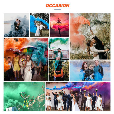 Chinese Factory Wholesale Colorful Smoke Daytime Fireworks 30s Seconds Wire Pull Smoke Flare Color Bomb for Wedding Smoke Flares
