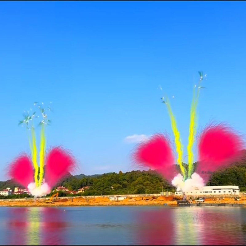 Chinese Factory Daytime Cake Fireworks Coloured Smoke Fireworks